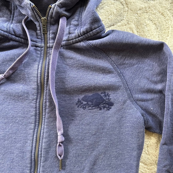 Roots long zip up hoodie. Blue. Size small - Picture 4 of 4